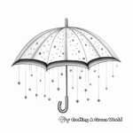 Detailed Umbrella and Raindrops Coloring Pages for Adults 2