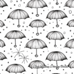 Detailed Umbrella and Raindrops Coloring Pages for Adults 4