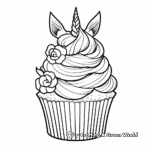Detailed Unicorn Cupcake Designs for Adults to Color 3