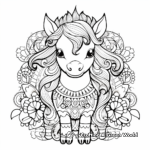Detailed Unicorn Mandala Coloring Pages for Adults 1