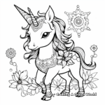 Detailed Unicorn Mandala Coloring Pages for Adults 4