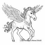 Detailed Unicorn Pegasus Coloring Pages for Adults 2