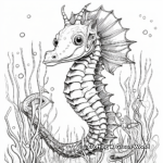 Detailed Unicorn Seahorse Coloring Pages for Adults 3