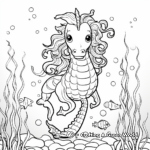 Detailed Unicorn Seahorse Coloring Pages for Adults 4