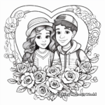 Detailed Valentine's Day Couple Coloring Sheets for Adults 2
