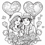 Detailed Valentine's Day Couple Coloring Sheets for Adults 4