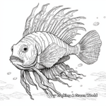 Detailed Venomous Lionfish Coloring Pages for Adults 2