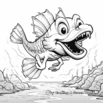 Detailed Walleye Coloring Pages for Adults 2