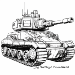 Detailed War Tank Coloring Pages for Adults 1