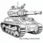 Detailed War Tank Coloring Pages for Adults 2