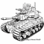 Detailed War Tank Coloring Pages for Adults 3