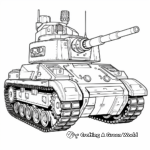 Detailed War Tank Coloring Pages for Adults 4
