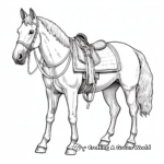 Detailed Western Saddle Horse Coloring Page 4