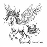 Detailed Winged Unicorn Coloring Pages for Adults 1