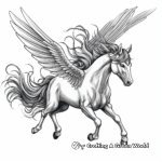 Detailed Winged Unicorn Coloring Pages for Adults 2