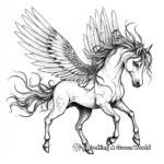 Detailed Winged Unicorn Coloring Pages for Adults 3