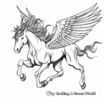 Detailed Winged Unicorn Coloring Pages for Adults 4