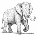 Detailed Woolly Mammoth Coloring Pages for Adults 2