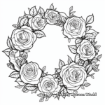 Detailed Wreath of Roses Coloring Pages 1