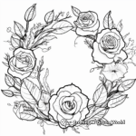 Detailed Wreath of Roses Coloring Pages 4