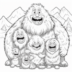 Detailed Yeti Family Coloring Pages 1