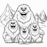 Detailed Yeti Family Coloring Pages 2