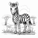 Detailed Zebra Zoo Coloring Pages 1