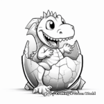 Dinosaur Cracked Egg Coloring Pages 1