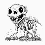 Dinosaur Skeleton Coloring Pages for Future Paleontologists 4