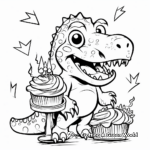 Dinosaur-Themed Kids Birthday Coloring Pages 1