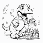 Dinosaur-Themed Kids Birthday Coloring Pages 2