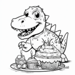Dinosaur-Themed Kids Birthday Coloring Pages 3