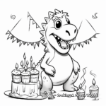 Dinosaur-Themed Kids Birthday Coloring Pages 4