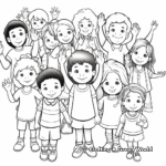 Diverse People Saying 'Thank You' Coloring Pages 1