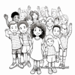 Diverse People Saying 'Thank You' Coloring Pages 2