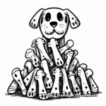 Dog Bone Pile Coloring Pages 2