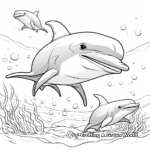 Dolphins in Action: Underwater Scene Coloring Pages 2