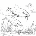 Dolphins in Action: Underwater Scene Coloring Pages 3