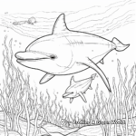 Dolphins in Action: Underwater Scene Coloring Pages 4