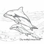 Dolphins Swimming Together Coloring Pages 1