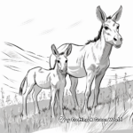 Donkeys in Nature: Scenic Coloring Pages 3