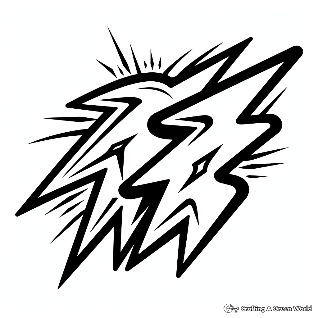 Double Lightning Bolt Coloring Pages 1