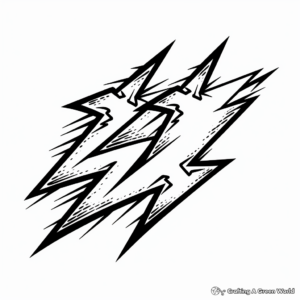 Double Lightning Bolt Coloring Pages 2
