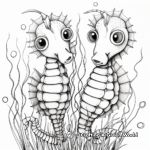 Doubling Fun with Twin Seahorse Coloring Pages 1