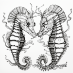 Doubling Fun with Twin Seahorse Coloring Pages 2