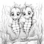 Doubling Fun with Twin Seahorse Coloring Pages 3