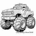 Doughnut Performing Police Monster Truck Coloring Pages 2
