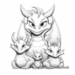 Dragon Family Coloring Pages: Dragon Parents and Hatchling 2