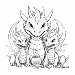 Dragon Family Coloring Pages: Dragon Parents and Hatchling 4