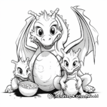 Dragon Family Coloring Pages: Male, Female, and Eggs 3